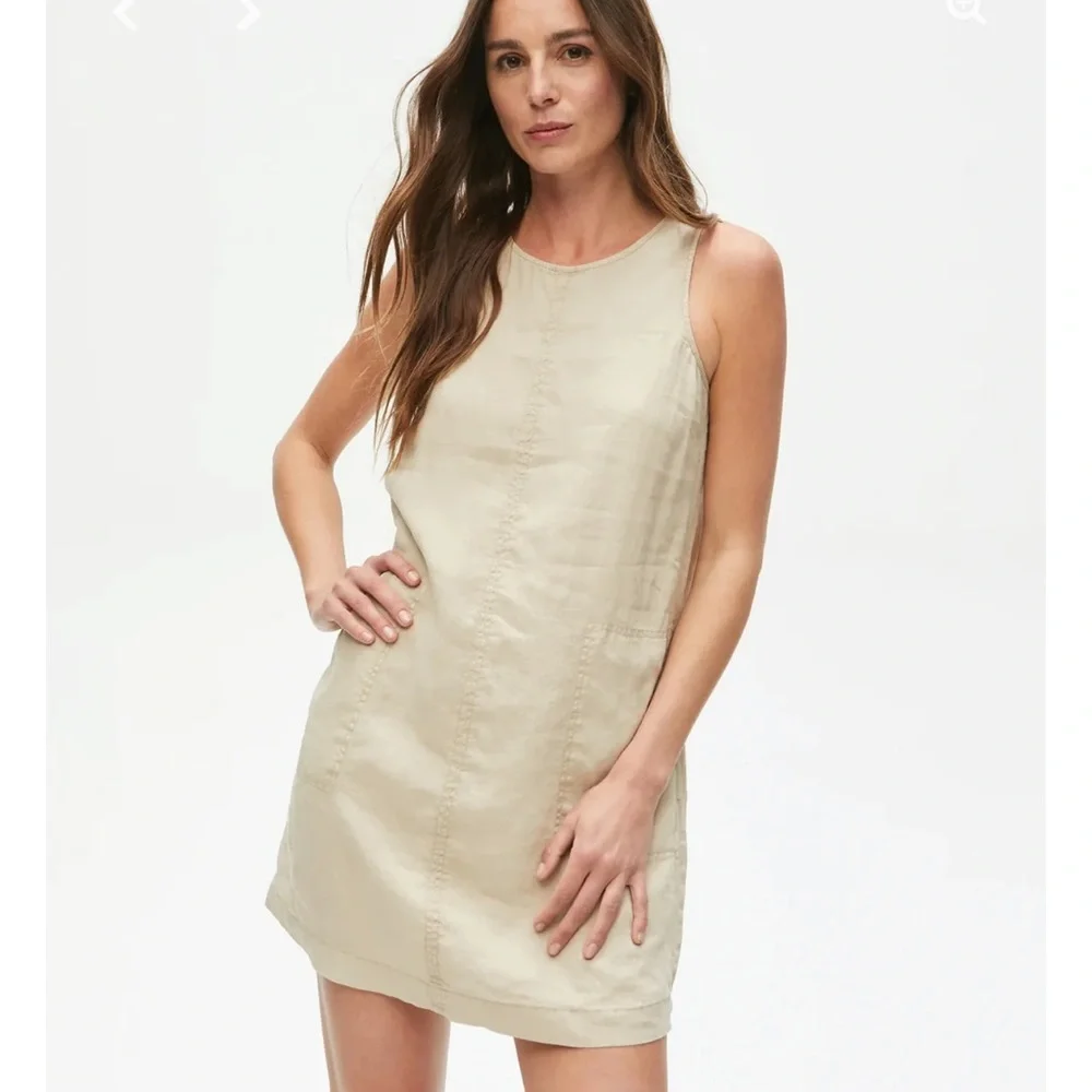 Michael Stars Delilah Linen Tank Dress in Natural NWOT Size M - Picture 1 of 12